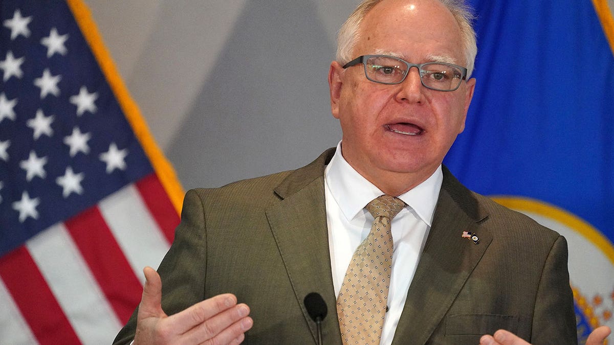 Governor Walz at the lectern 