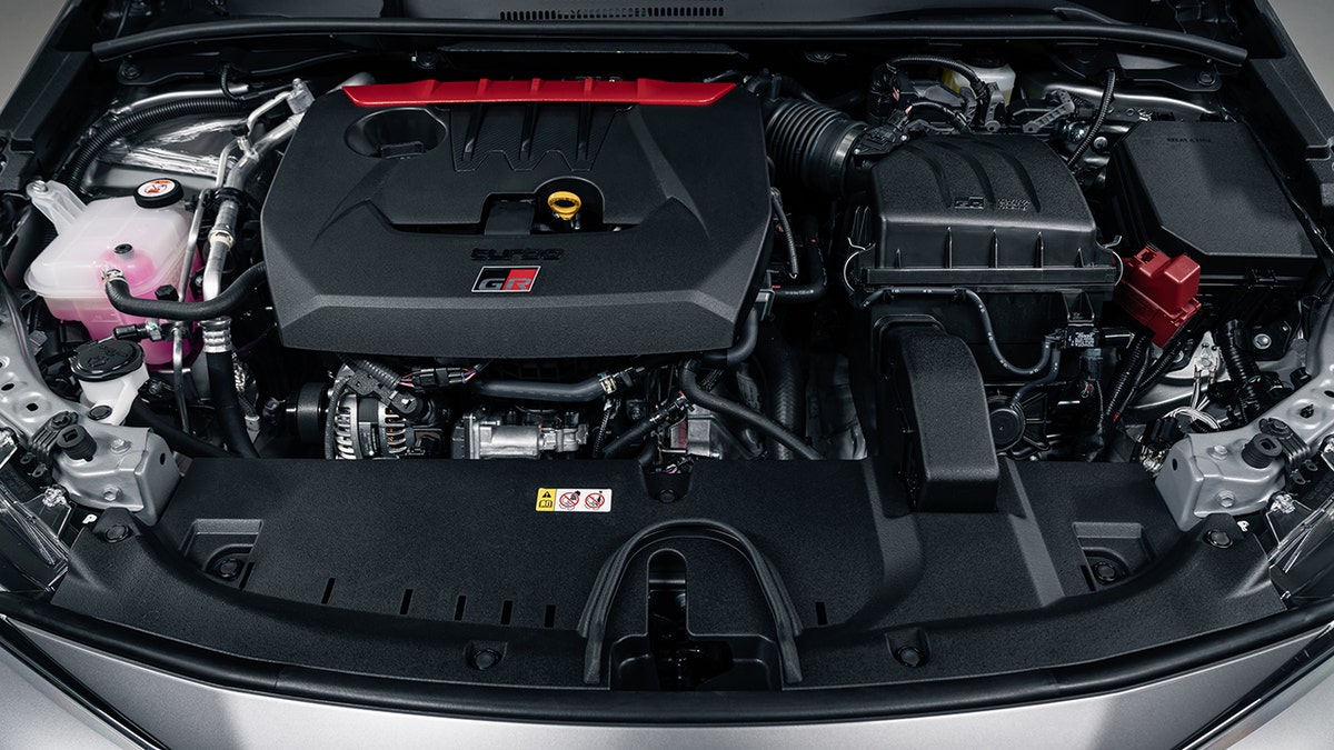 The GR Corolla is powered by a 300 hp 1.6-liter turbocharged three-cylinder engine.