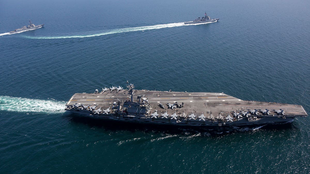 USS Abraham Lincoln aircraft carrier in Sea of Japan