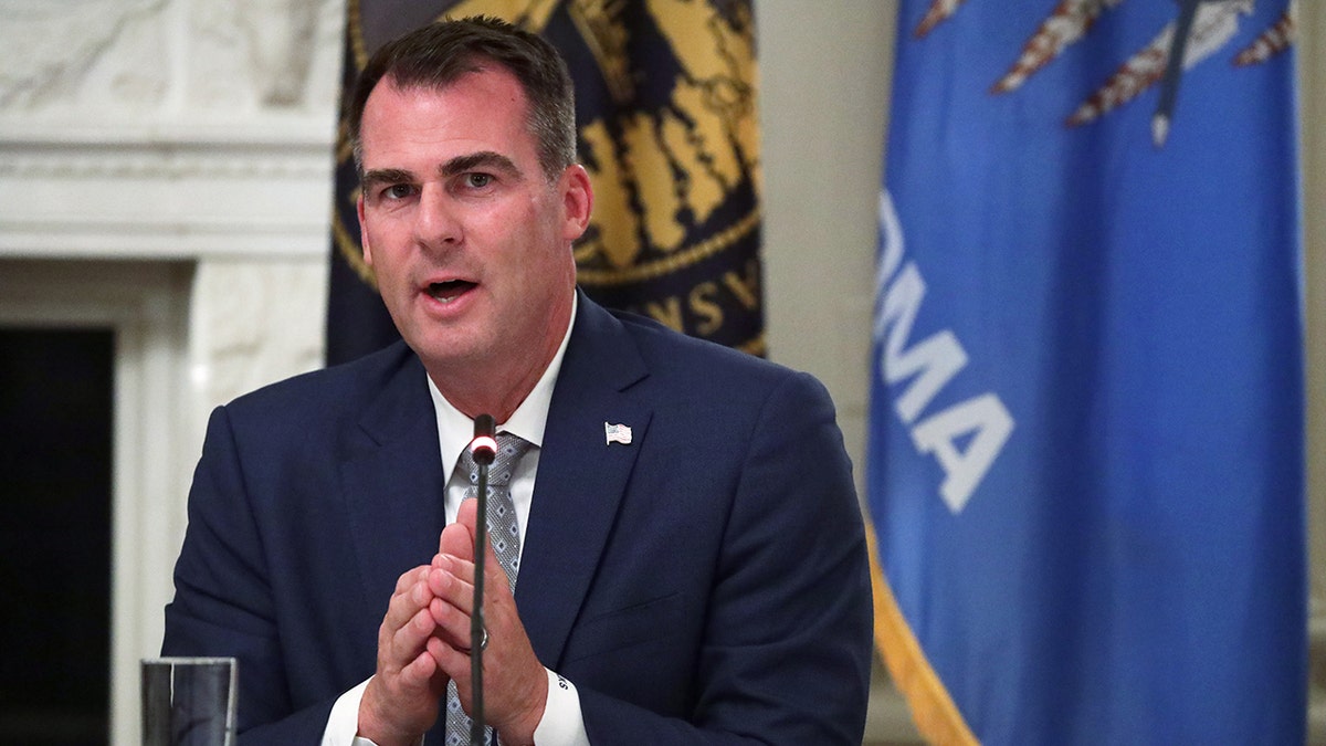 Governor Kevin Stitt (R-Okla.) speaks during a roundtable at the State Dining Room of the White House June 18, 2020, in Washington, DC. 