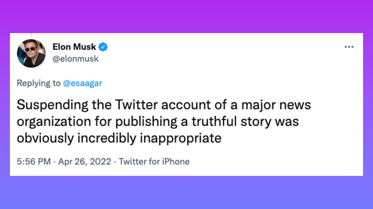 Elon Musk claims censorship of Hunter Biden New York Post story is "inappropriate."