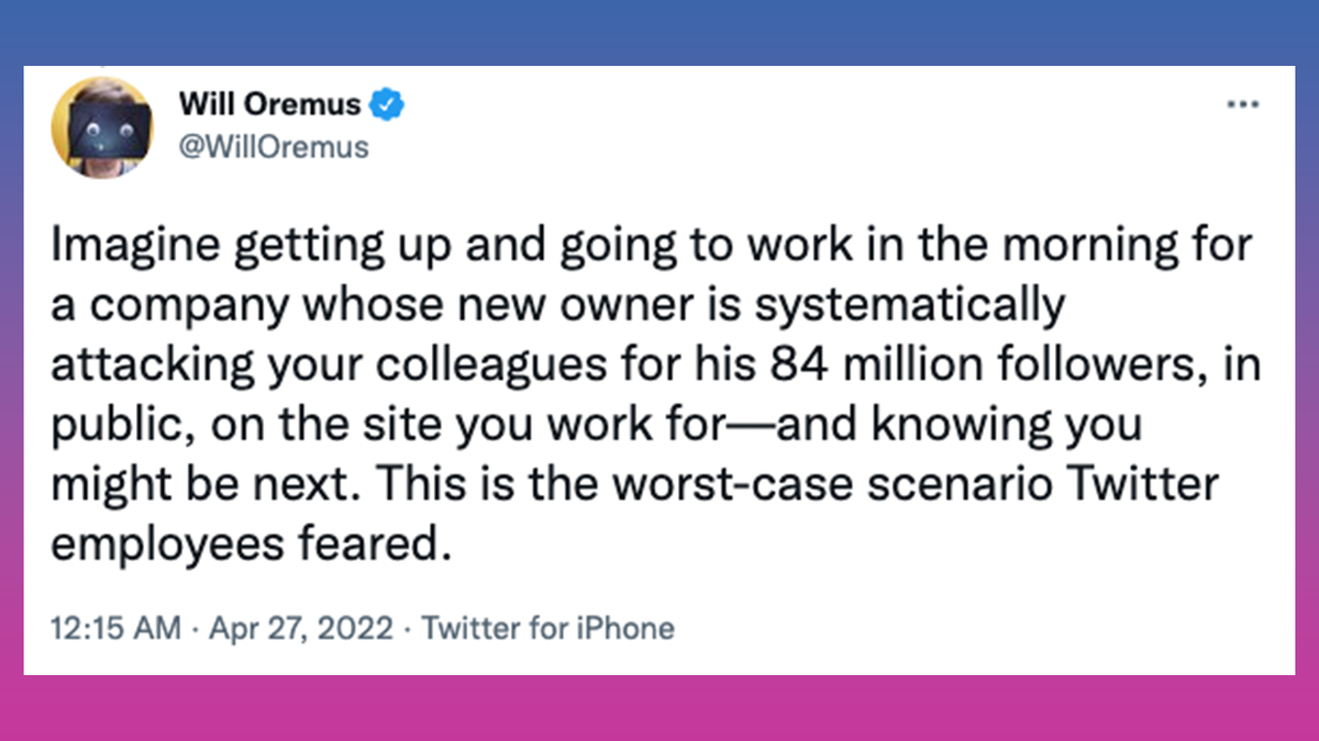 Washington Post reporter Will Oremus accuses Elon Musk of ‘systematically attacking’ Twitter employees.