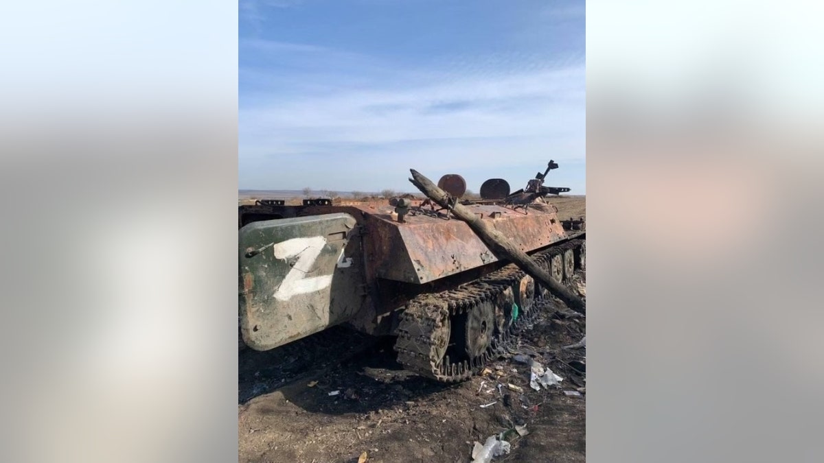 Captured Russian tank