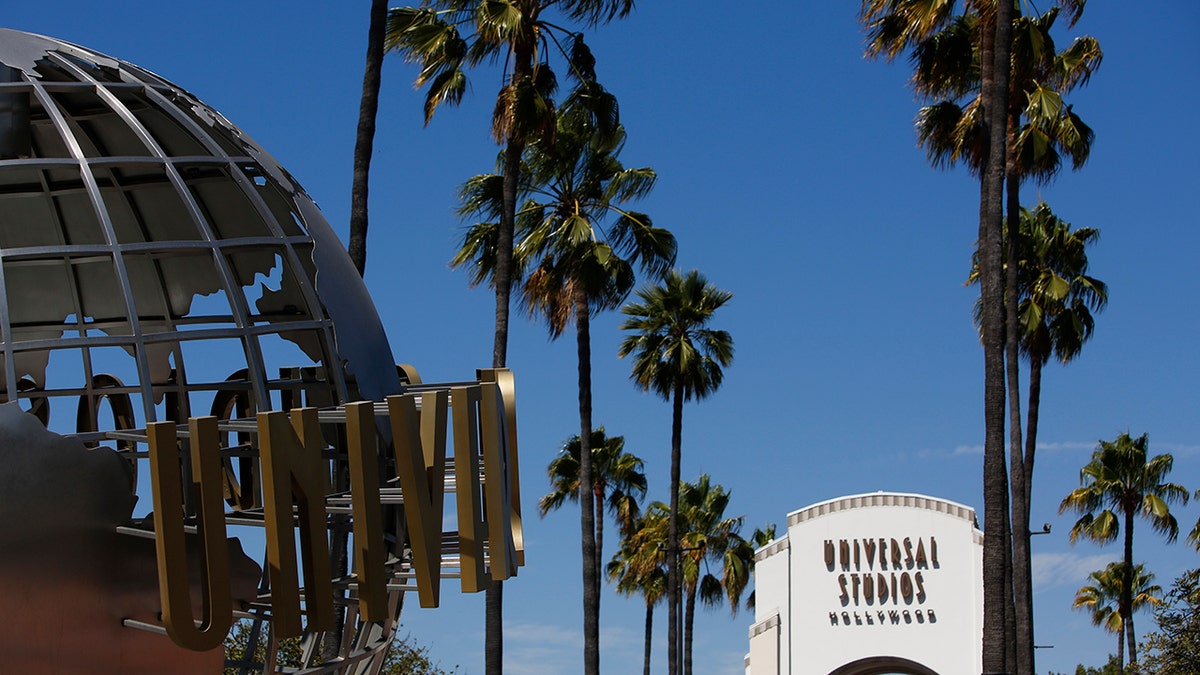 The main entrance to the Universal Studios Hollywood theme park stands in Hollywood, California, U.S., on Thursday, Aug. 15, 2013.