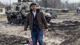 Andrew Moroz is a Ukrainian-born pastor in Lynchburg, Virginia. He is seen here on a visit in April 2022 to Ukraine to help distribute aid.