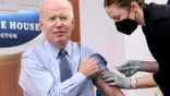 President Joe Biden receives a fourth dose of the Pfizer/BioNTech Covid-19 vaccine in the South Court Auditorium on March 30, 2022 in Washington, DC. Before receiving his second booster shot President Biden gave remarks calling on Congress to pass further legislation to provide more funding to aid the Covid-19 pandemic response.