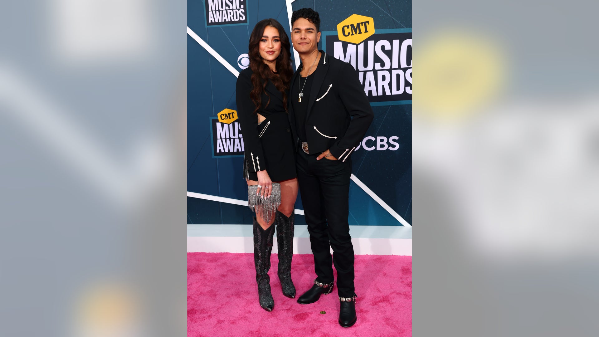 Country duo, Kat &amp; Alex attend the 2022 CMT Music Awards.