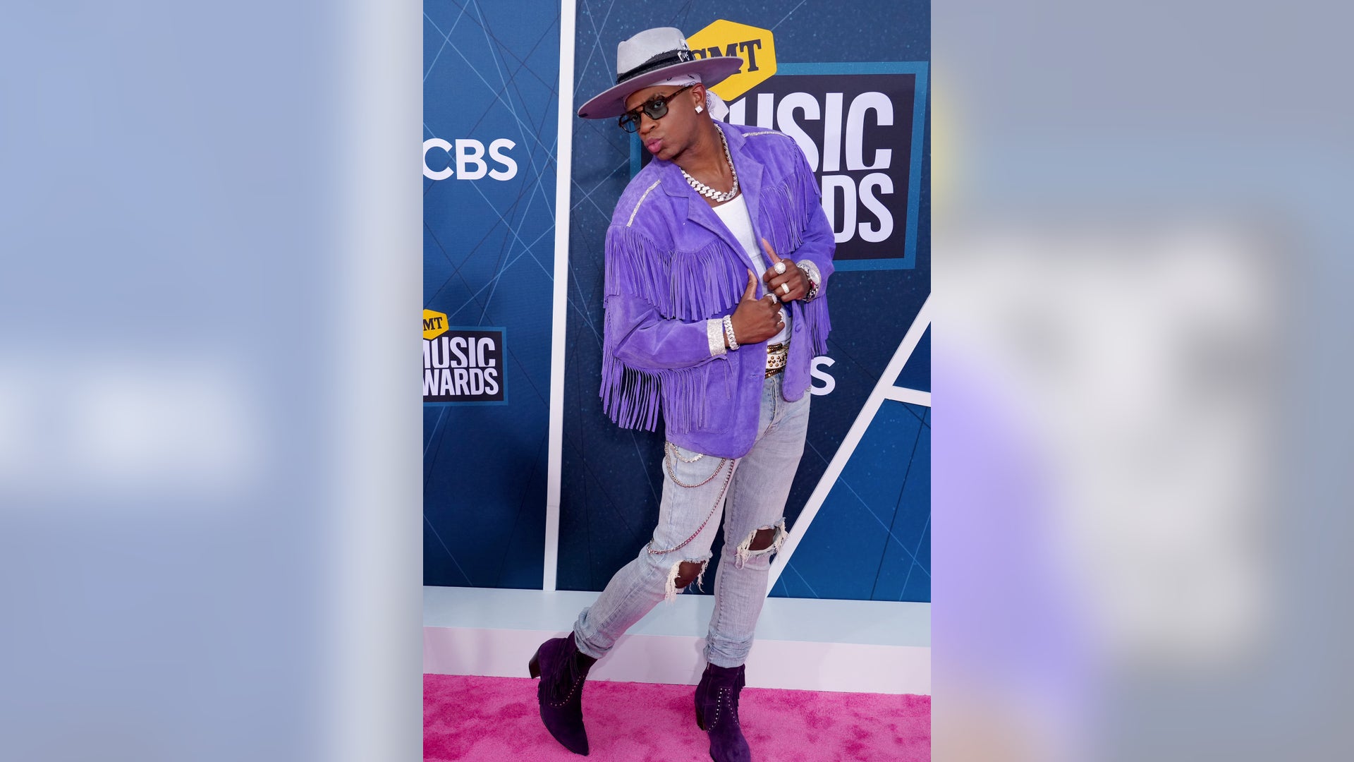 Jimmie Allen attends the 2022 CMT Music Awards.