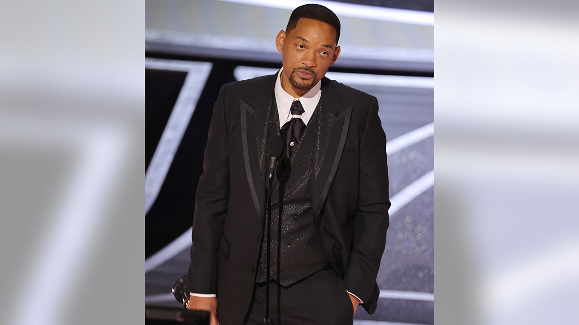 Will Smith accepts the Actor in a Leading Role award for ‘King Richard’ onstage during the 94th Annual Academy Awards at Dolby Theatre.