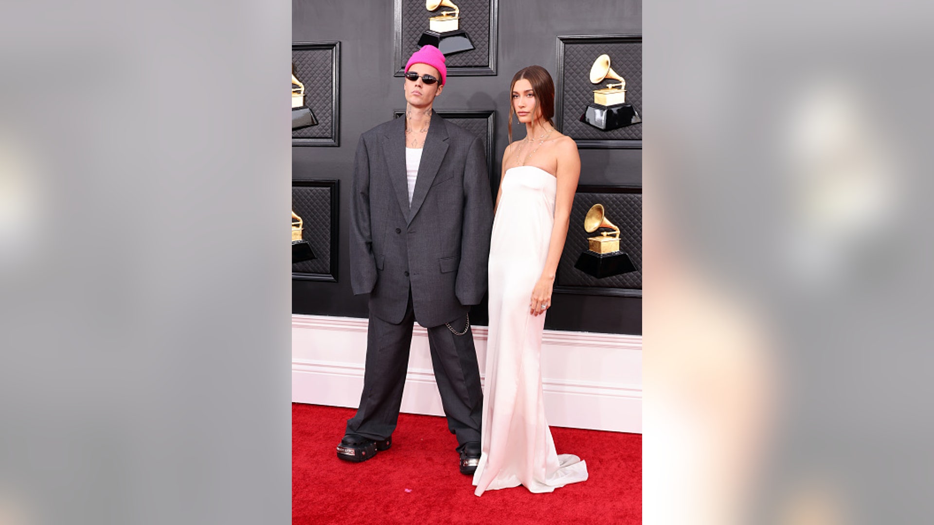 Justin Bieber Hailey Bieber 2022 Grammys