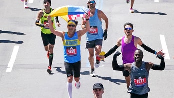 Ukrainian runners show national pride at Boston Marathon