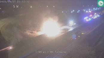 Ohio semi-trucks crash on highway, cause massive fireball