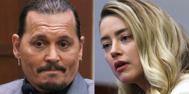 Johnny Depp and Amber Heard in court.