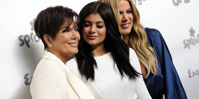 Television personalities Kris Jenner, from left, Kylie Jenner and Khloe Kardashian attend the NBCUniversal Cable Entertainment 2015 Upfront at The Javits Center on Thursday, May 14, 2015, in New York. 