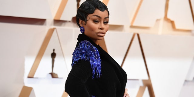 Blac Chyna arrives at the Oscars on Sunday, Feb. 9, 2020, at the Dolby Theatre in Los Angeles.