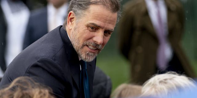 Hunter Biden, the son of President Joe Biden, speaks to guests during the White House Easter Egg Roll on the South Lawn of the White House, Monday, April 18, 2022, in Washington. (AP Photo/Andrew Harnik)