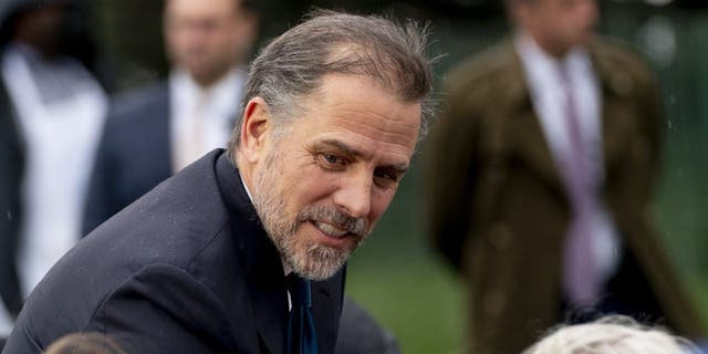 Hunter Biden, the son of President Joe Biden, speaks to guests during the White House Easter Egg Roll on the South Lawn of the White House, Monday, April 18, 2022, in Washington. 