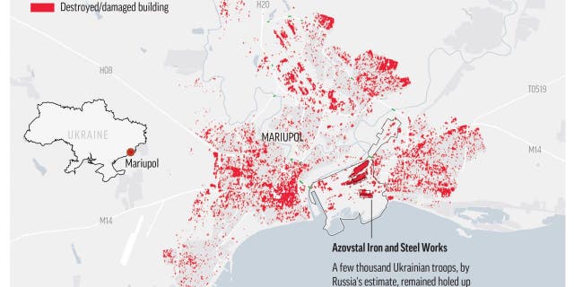 A few thousand Ukrainian troops, by Russia's estimate, remained holed up at a mammoth steel mill in Mariupol,  the last known pocket of resistance in the devastated southern port city.