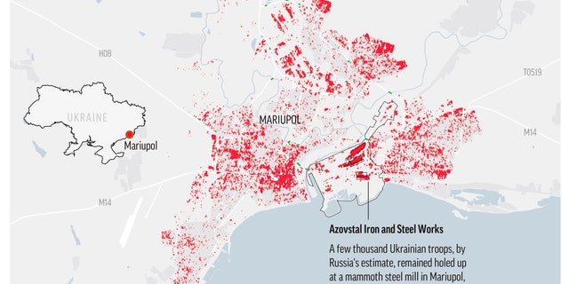 A few thousand Ukrainian troops, by Russia's estimate, remained holed up at a mammoth steel mill in Mariupol, the last known pocket of resistance in the devastated southern port city.