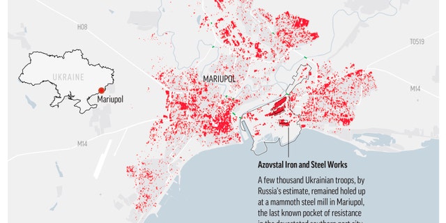 A few thousand Ukrainian troops, by Russia's estimate, remained holed up at a mammoth steel mill in Mariupol, the last known pocket of resistance in the devastated southern port city.