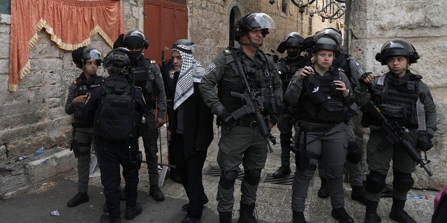 Israeli police are deployed in the Old City of Jerusalem, April 17, 2022. 