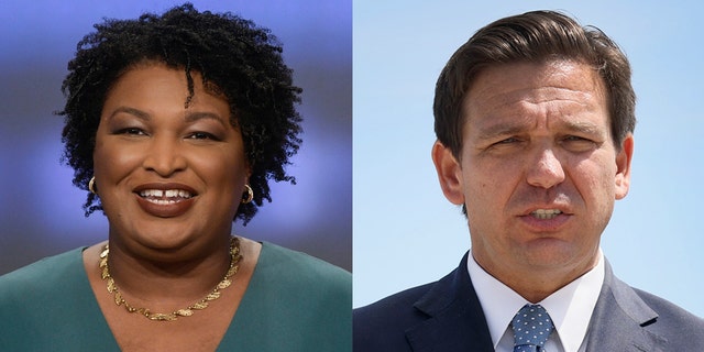 Stacey Abrams (left) is running for governor in Georgia. Ron DeSantis is the governor of Florida. 