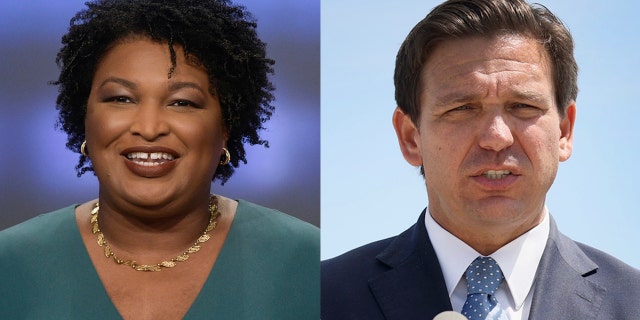 Stacey Abrams (left) is running for governor in Georgia. Ron DeSantis is the governor of Florida.