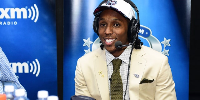 Adoree' Jackson of USC visits the SiriusXM NFL Radio talk show after being picked by the Tennessee Titans on April 27, 2017, in Philadelphia.