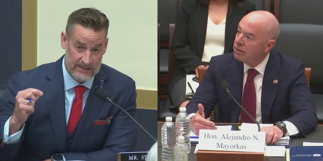 Homeland Security Secretary Alejandro Mayorkas faced questions from Rep. Greg Steube, R-Fla., during a hearing April 28, 2022.