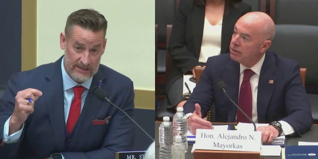 Homeland Security Secretary Alejandro Mayorkas faced questions from Rep. Greg Steube, F-Fla., during a hearing April 28, 2022.