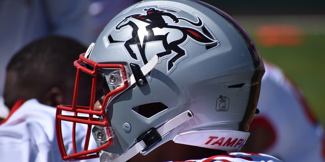 A view of the Tampa Bay Bandits' helmet.