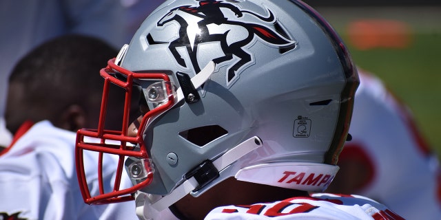 A view of the Tampa Bay Bandits' helmet.