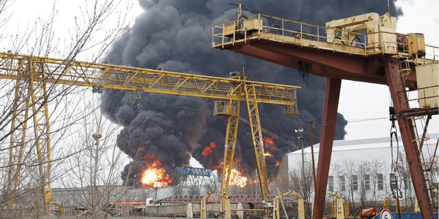 Russia accuses Ukraine of being behind the explosion and fire.