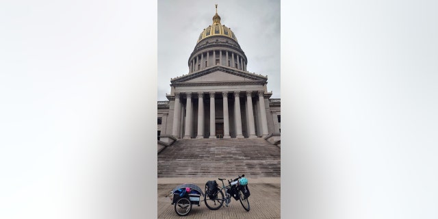 Barnes snapped this photo of his bicycle parked in front of the capitol building in Charleston, West Virginia.