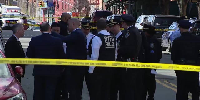 The site where a teenage girl was killed Friday and two other teens were injured by gunfire in New York City.