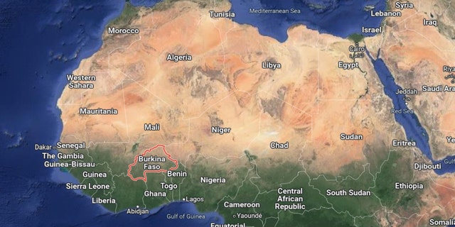 Burkina Faso on map of Northern Africa