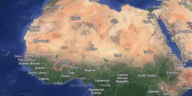 Burkina Faso on map of Northern Africa