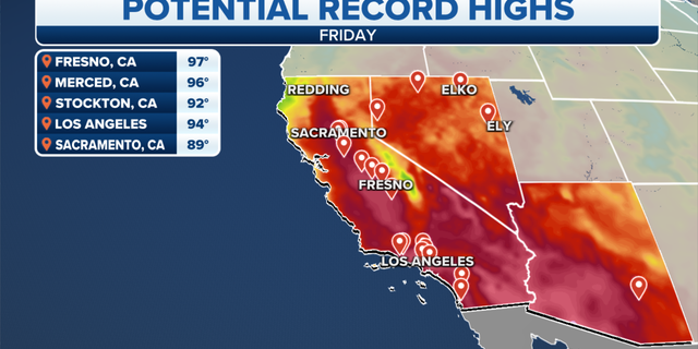 Western potential record high temperatures