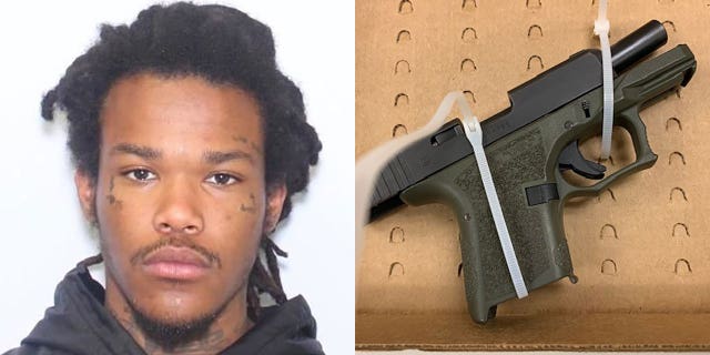 Christopher Grayson Smith, 23, is facing a slew of charges, including attempted murder of a police officer serving warrants in connection to an April 11 shooting. Laurel Police Department released a photo of the gun recovered from the scene.