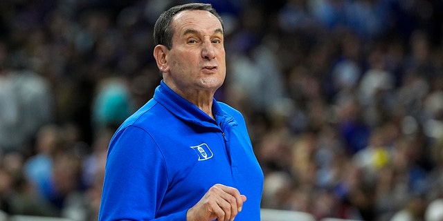 Duke head coach Mike Krzyzewski watches during the first half of a college basketball game against North Carolina in the semifinal round of the Men's Final Four NCAA tournament, Saturday, April 2, 2022, in New Orleans.