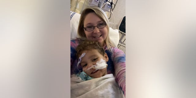 Jones and his partner Kortney Sink found out about Sammy’s condition when Sink was about four months pregnant, Jones told Fox News Digital. They were learning the sex of the baby when doctors saw on the ultrasound that Sammy had hypoplastic left heart syndrome, Jones said. Sammy is pictured with his mom, Kortney Sink.