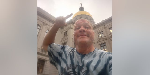 Bob Barnes, 52, has been cycling to all 50 U.S. state capitals. He arrived in Atlanta, Georgia, on March 23. Atlanta is the 32nd capital he's reached on his journey so far.
