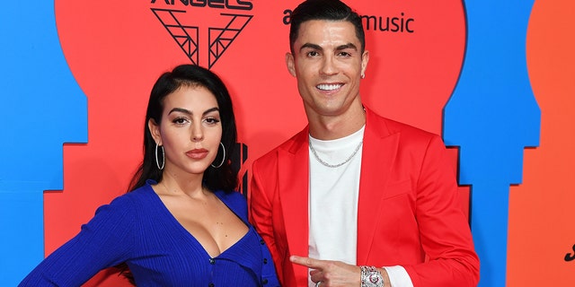 Georgina Rodriguez and Cristiano Ronaldo attend the MTV EMAs on Nov. 3, 2019 in Seville, Spain.