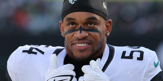 Damien Wilson of the Jacksonville Jaguars in the New York Jets game at MetLife Stadium on Dec. 26, 2021, in East Rutherford, New Jersey.