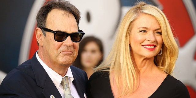 Dan Aykroyd and Donna Dixon arrive at the Los Angeles premiere of Sony Pictures' "Ghostbusters" at TCL Chinese Theatre July 9, 2016, in Hollywood.