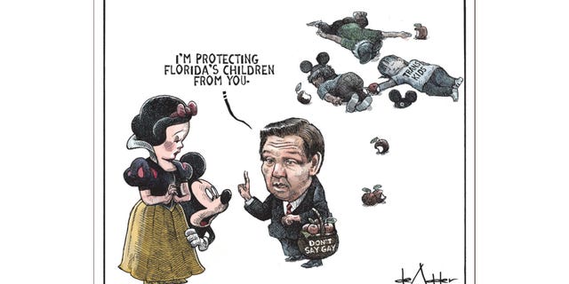A new cartoon by liberal Washington Post cartoonist Michael de Adder shows bodies of sleeping children, with one appearing to be based on an infamous image of the drowned body of Syrian refugee Alan Kurdi.