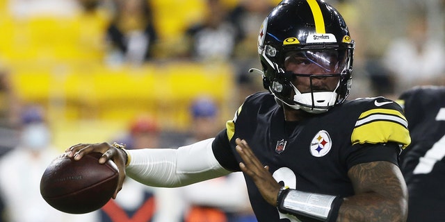 Steelers quarterback Dwayne Haskins passes against the Detroit Lions at Heinz Field in Pittsburgh.
