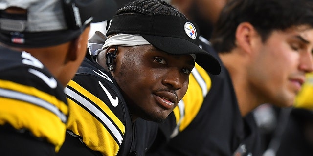 Dwayne Haskins of the Steelers during the Detroit Lions game at Heinz Field on Aug. 21, 2021, in Pittsburgh.