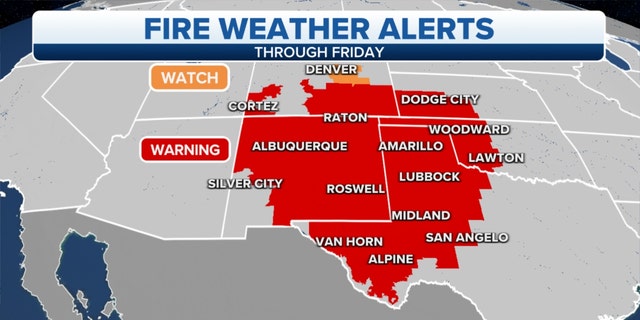 Fire weather alerts through Friday
