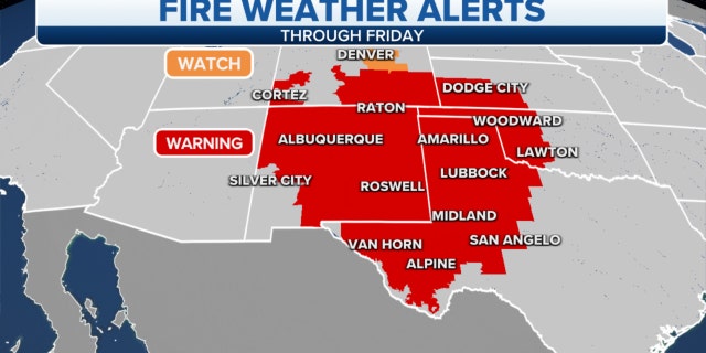 Fire weather alerts through Friday